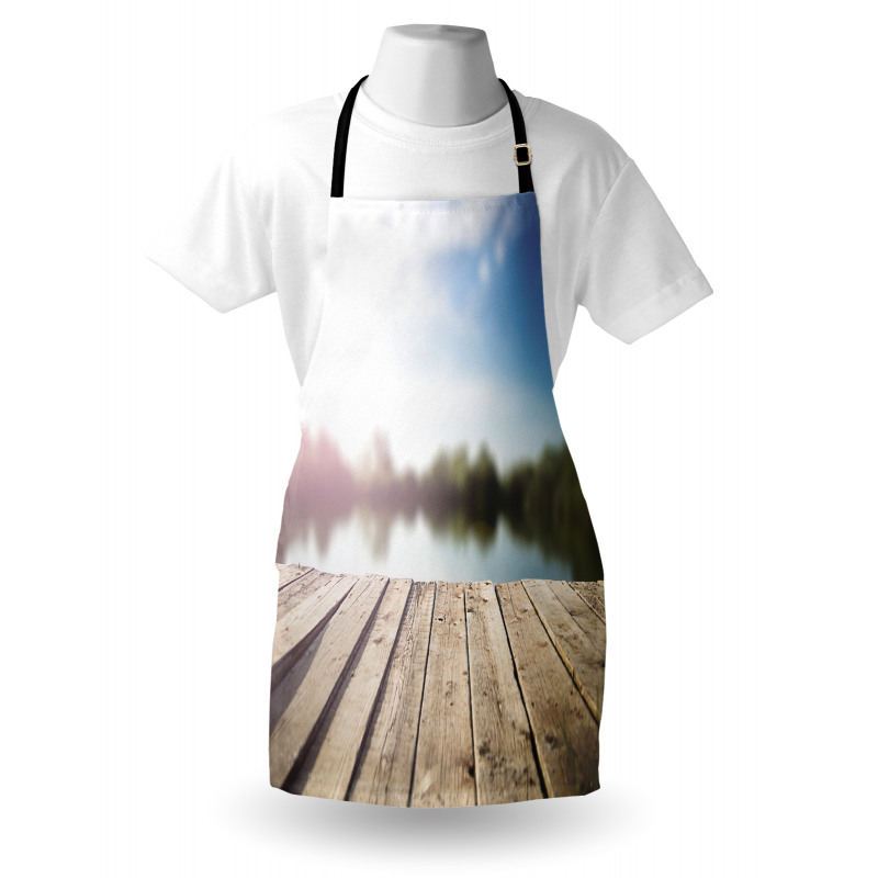 Grunge Wood Pier Blurred Photo Apron