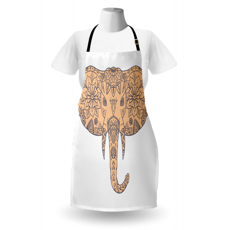 Floral Elephant Head Front Apron