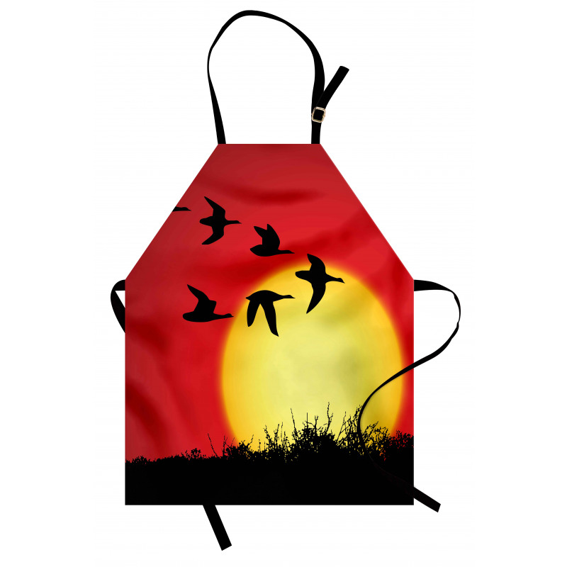 Skein of Geese Migrate Sunset Apron