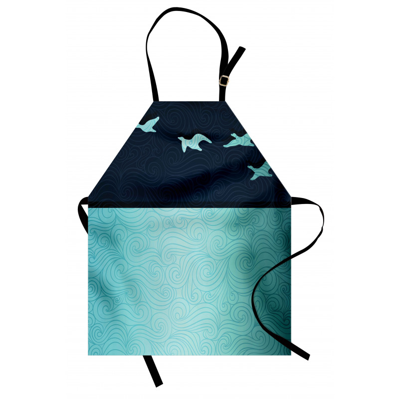 Abstract Birds Curl Ornament Apron