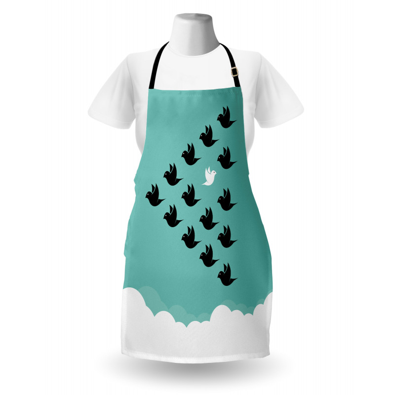 Bird Silhouettes over Clouds Apron