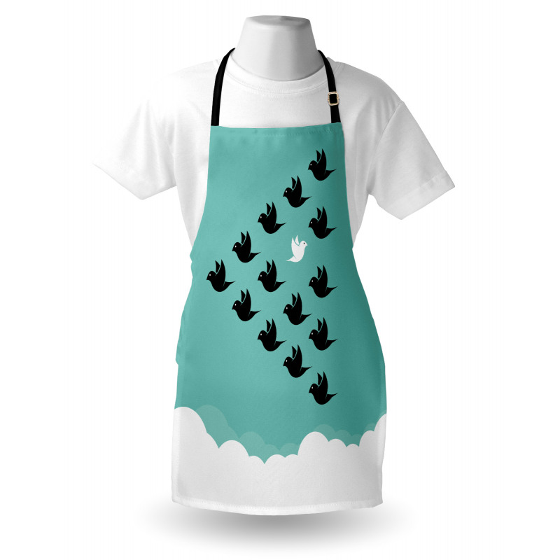 Bird Silhouettes over Clouds Apron