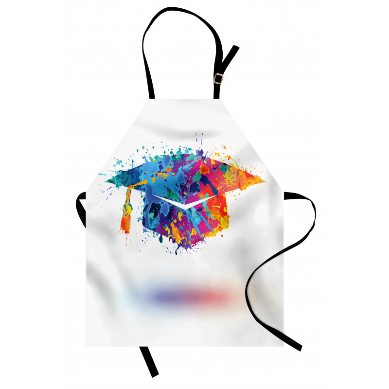 Colorful Cap Paint Blots Apron