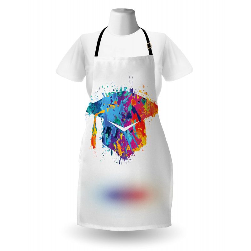 Colorful Cap Paint Blots Apron