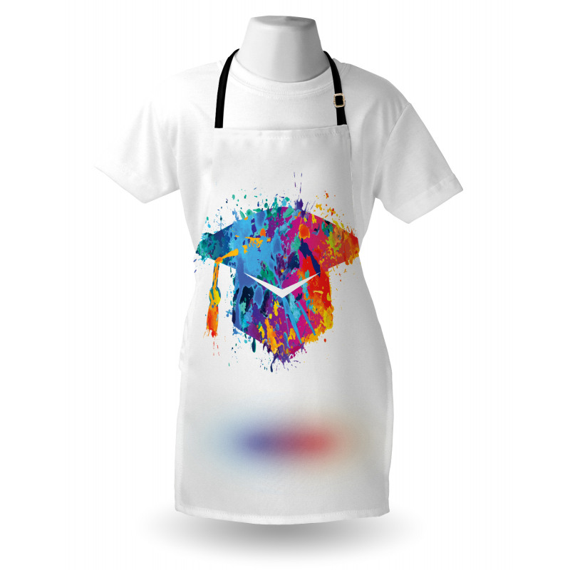 Colorful Cap Paint Blots Apron