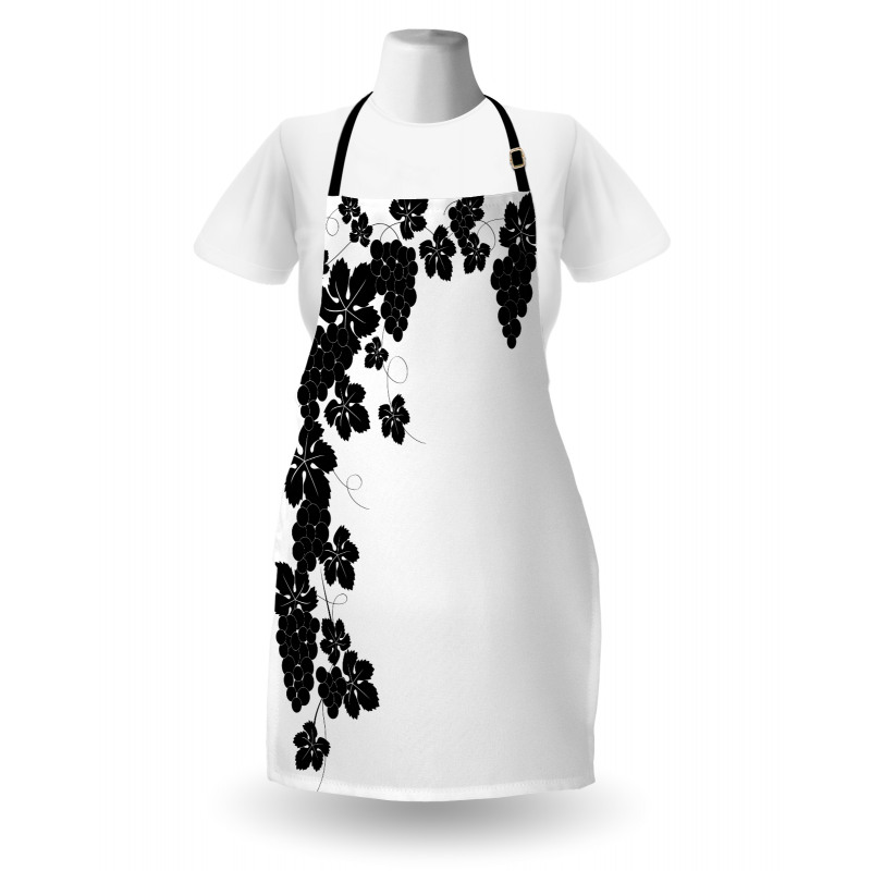 Monochrome Grape and Leafage Apron