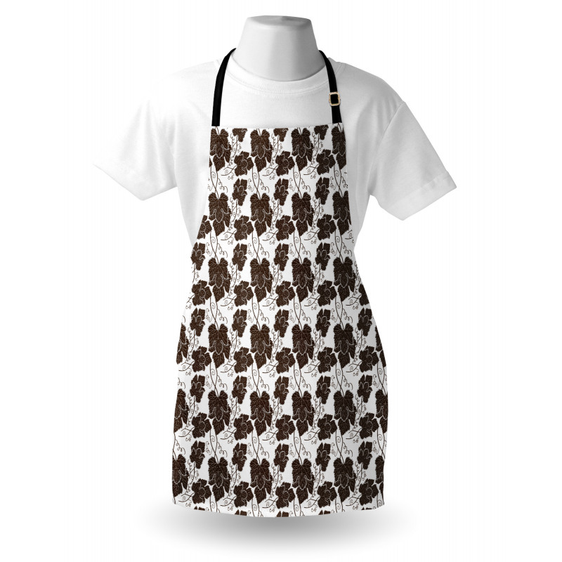 Detailed Leaves Curl Stalk Apron