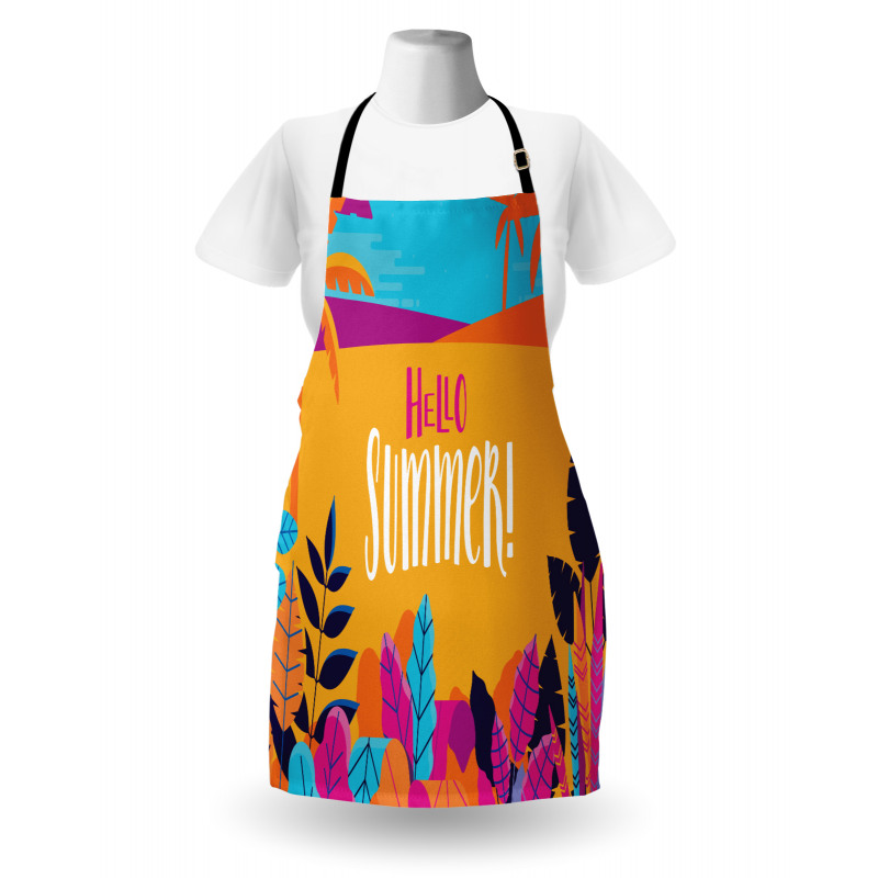 Tropical Beach Hello Summer Apron