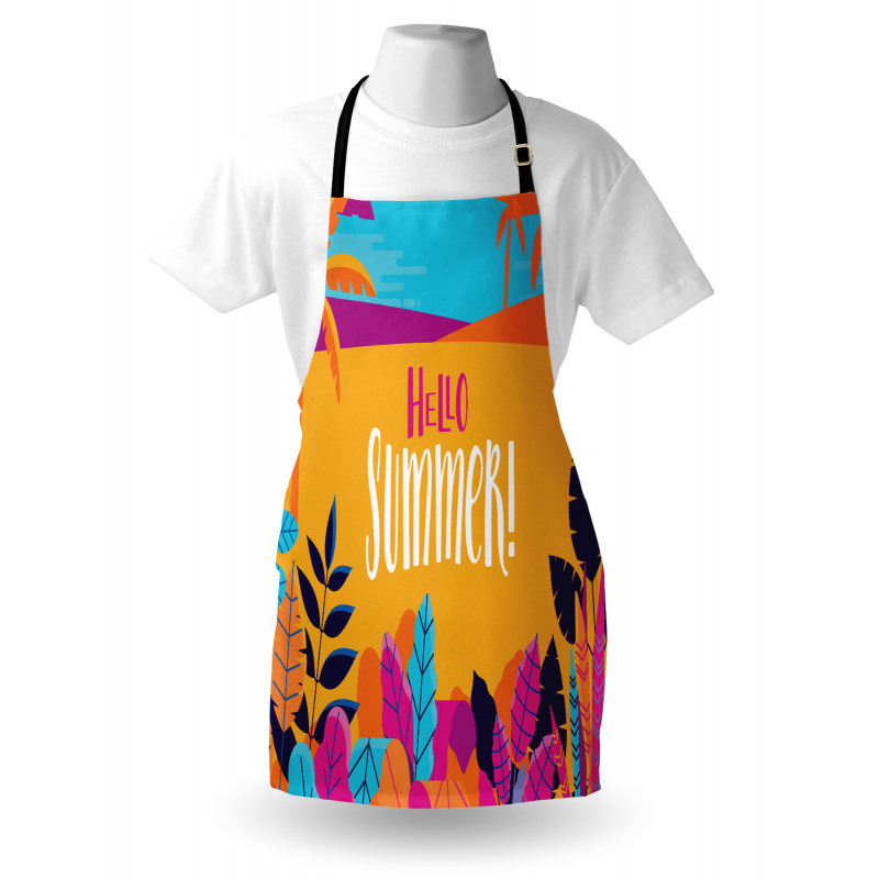 Tropical Beach Hello Summer Apron