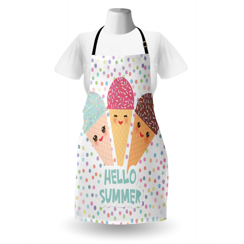 Ice Cream Cone with Dots Apron