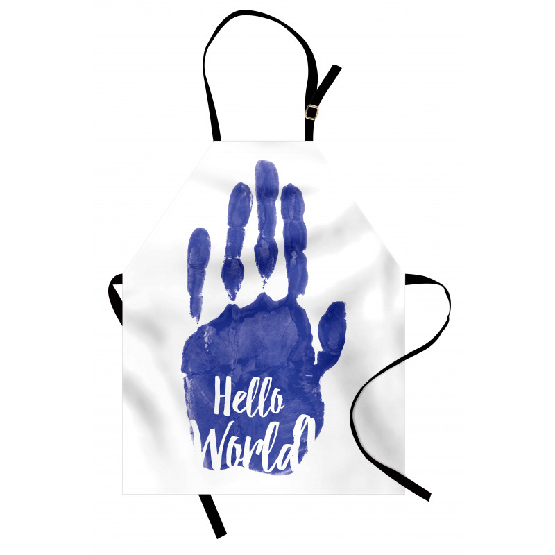 Hello World Color Hand Print Apron