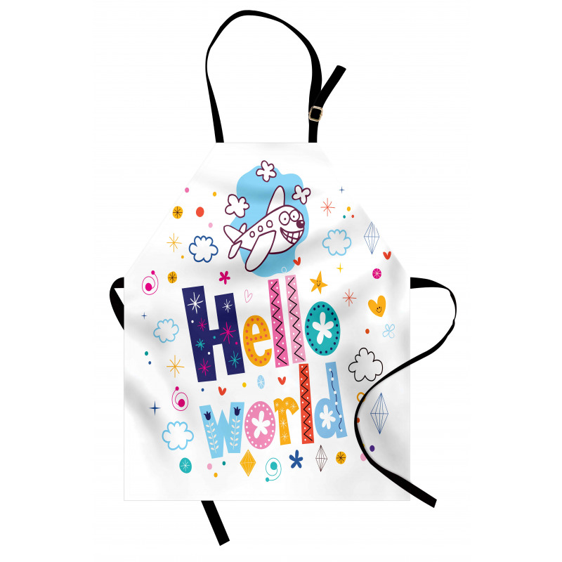 Childish Hello World Phrase Apron