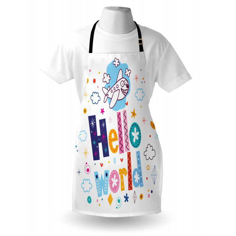 Childish Hello World Phrase Apron