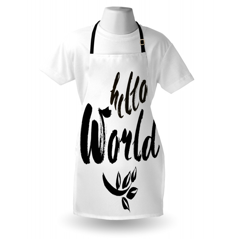 Brush Lettering Hello World Apron