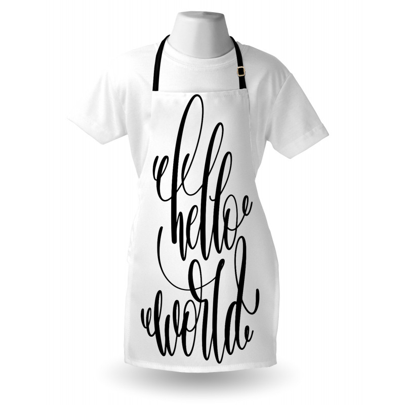 Hand Written Hello World Art Apron