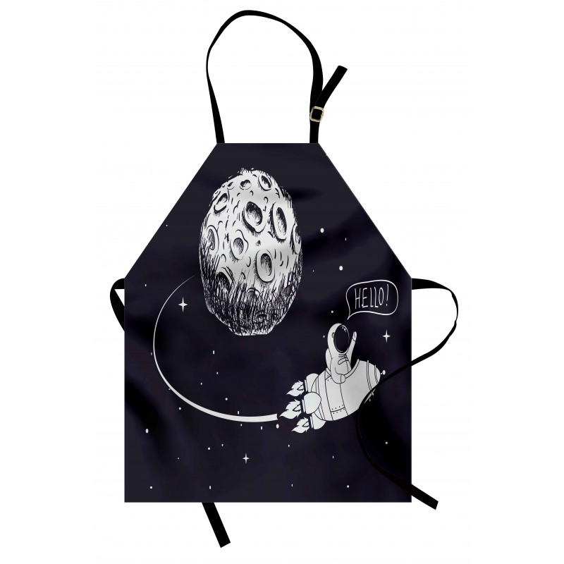 Hello Moon Astronaut Rocket Apron