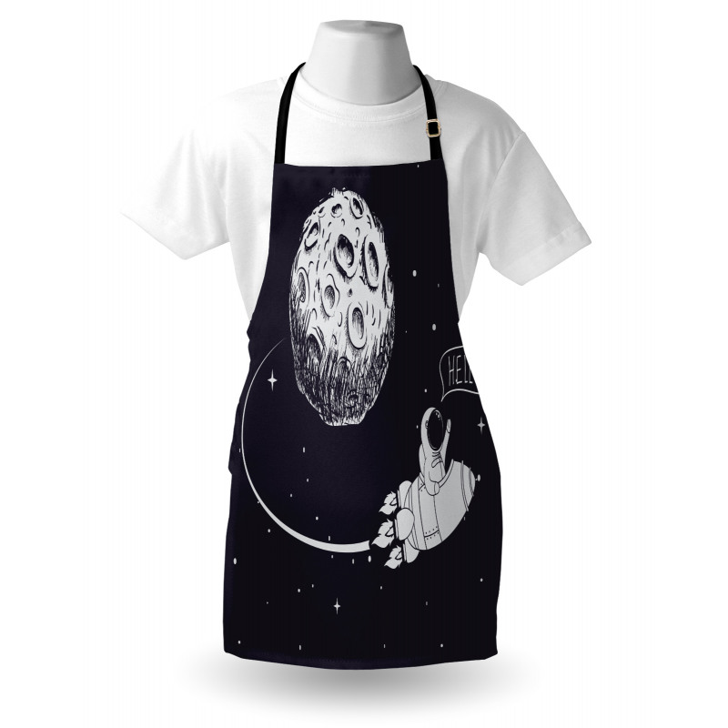 Hello Moon Astronaut Rocket Apron