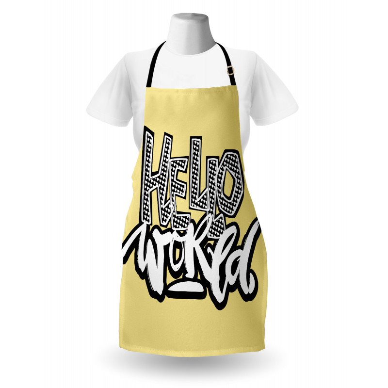 Hello World Graffiti Hearts Apron