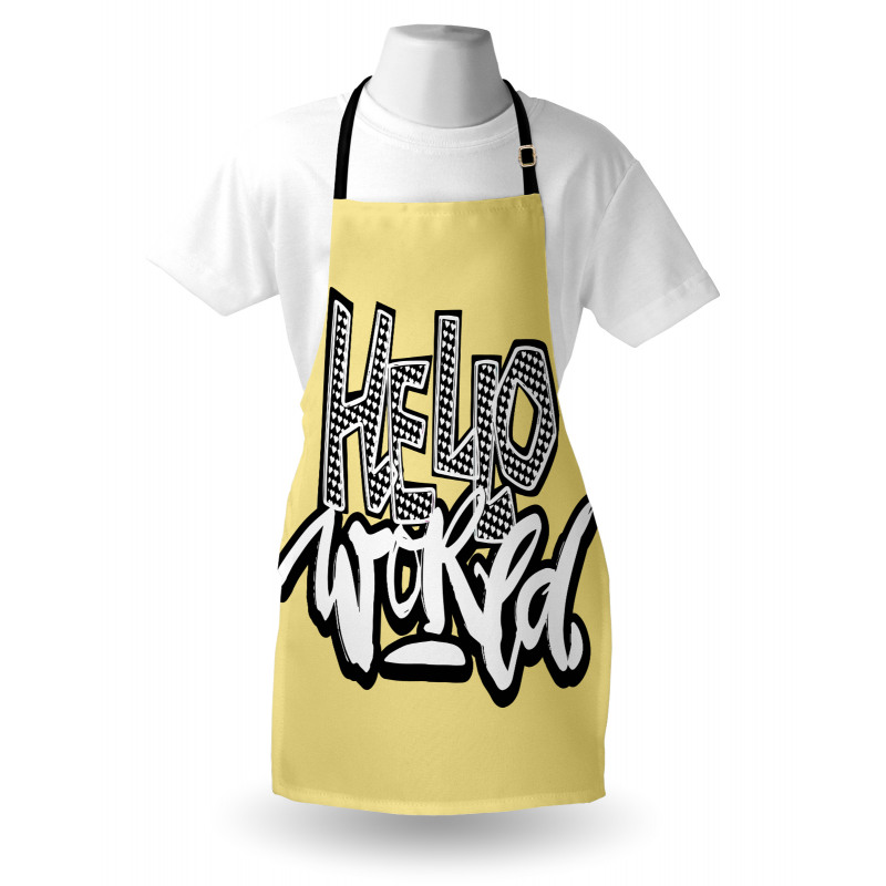 Hello World Graffiti Hearts Apron