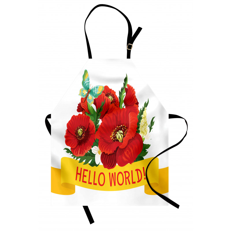 Hello World Spring Flowers Apron