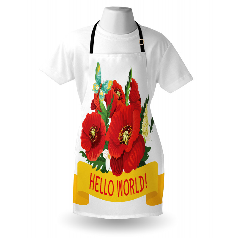 Hello World Spring Flowers Apron