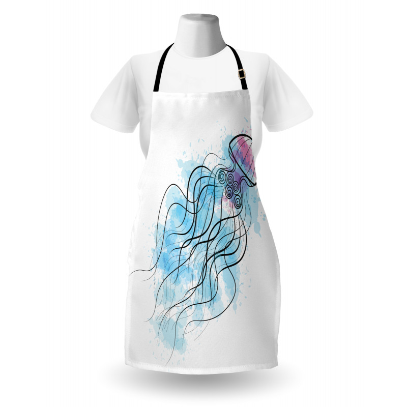 Outline Curly Tentacles Apron