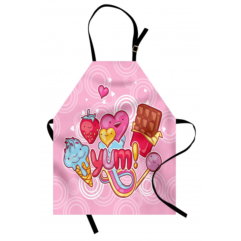 Heart Ice Cream Strawberry Apron