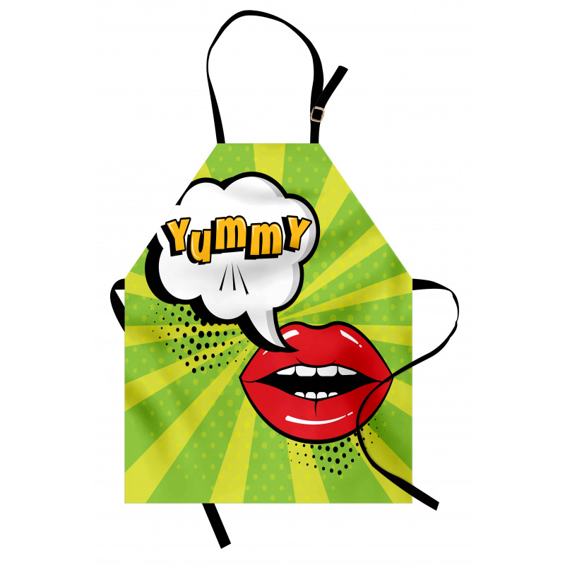 Retro Comic Balloon Lips Art Apron