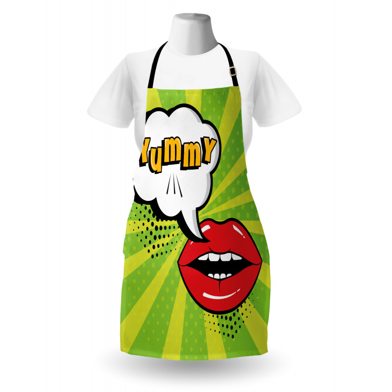 Retro Comic Balloon Lips Art Apron