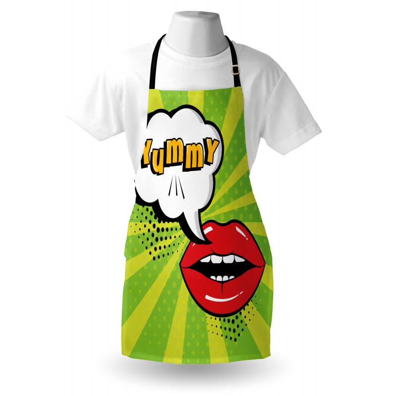 Retro Comic Balloon Lips Art Apron