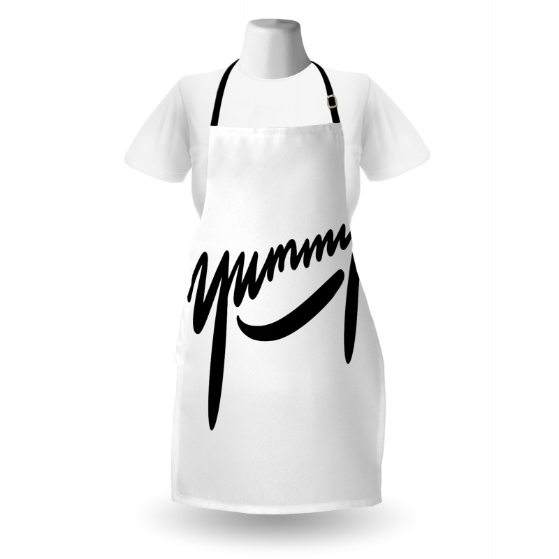 Monochrome Plain Typography Apron