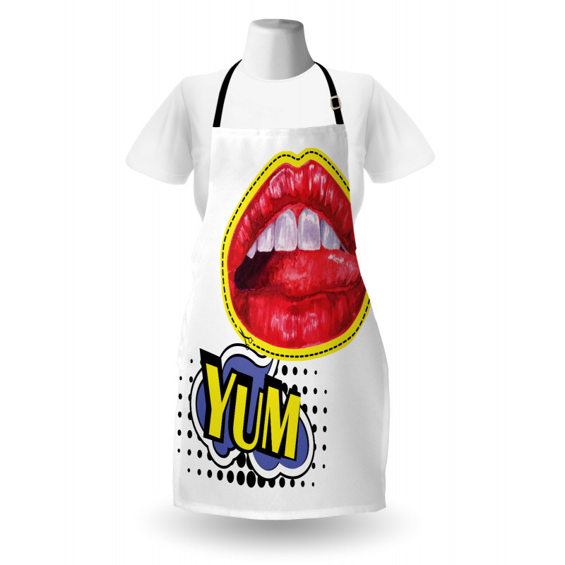 Woman Lips Wording Pop Artwork Apron