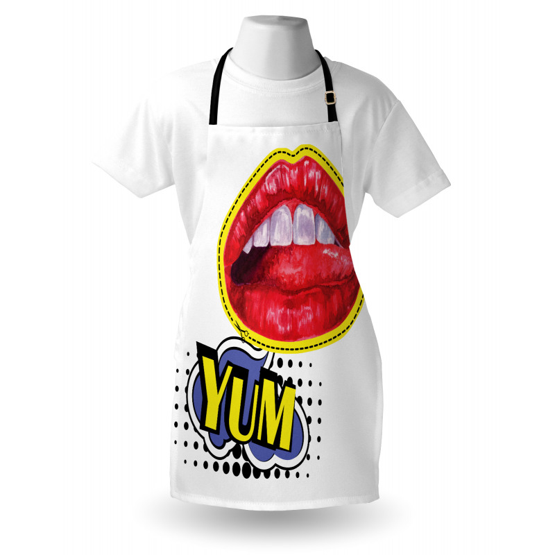 Woman Lips Wording Pop Artwork Apron