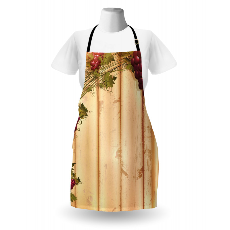 Grapes Wooden Illustration Apron