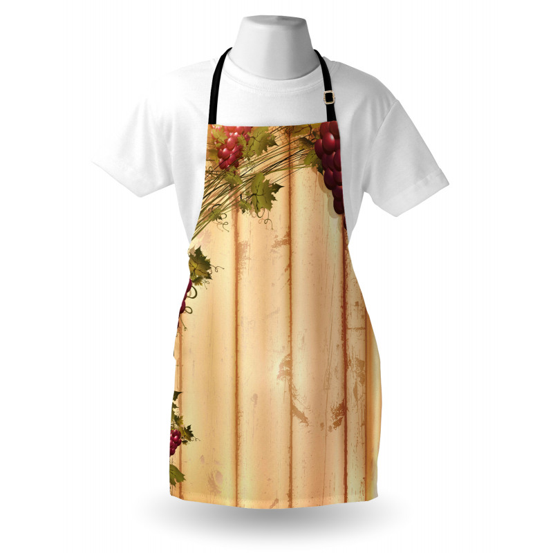 Grapes Wooden Illustration Apron