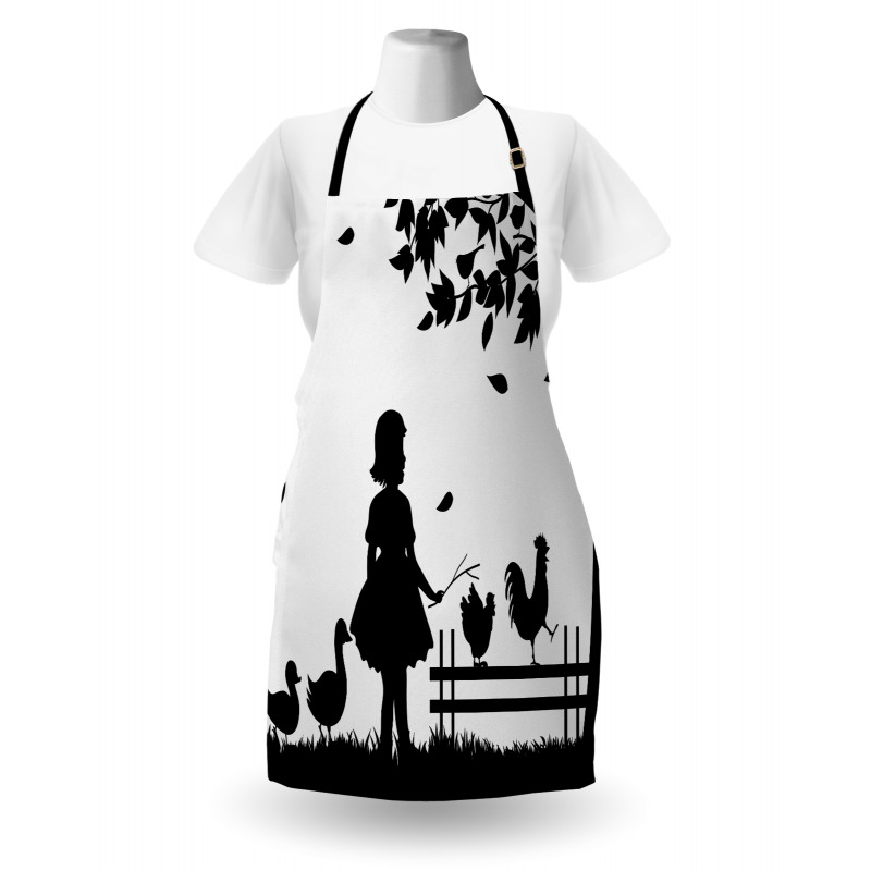 Little Girl Geese Rooster Apron