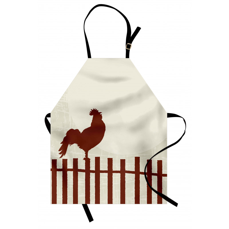 Rooster Silhouette Grunge Apron