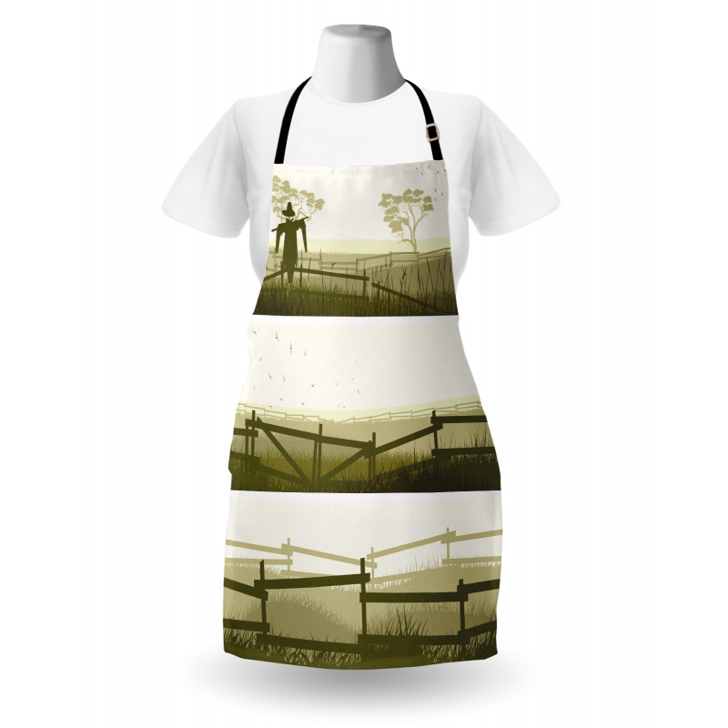 Farm Fields Scarecrow Grass Apron