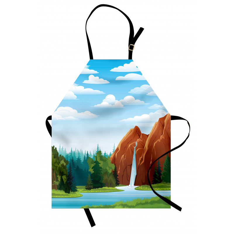 Waterfall Mountain Sky Apron