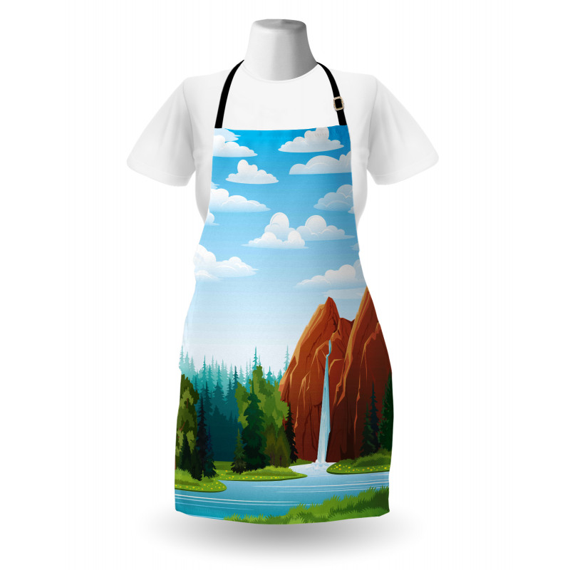 Waterfall Mountain Sky Apron