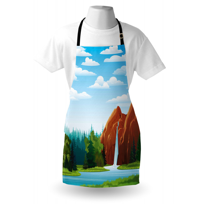 Waterfall Mountain Sky Apron