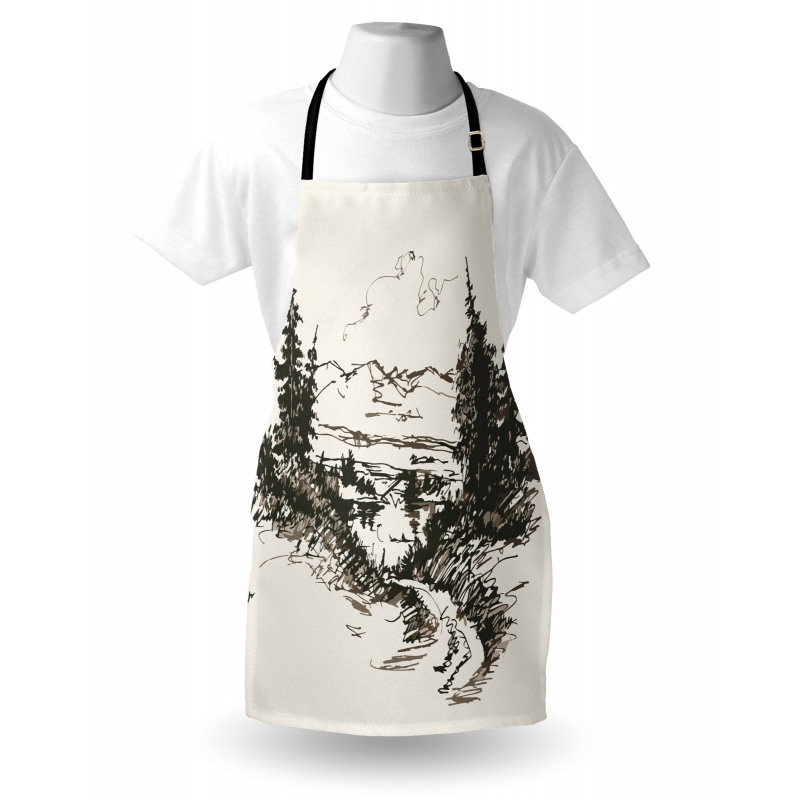 Forest Landscape Sketch Apron