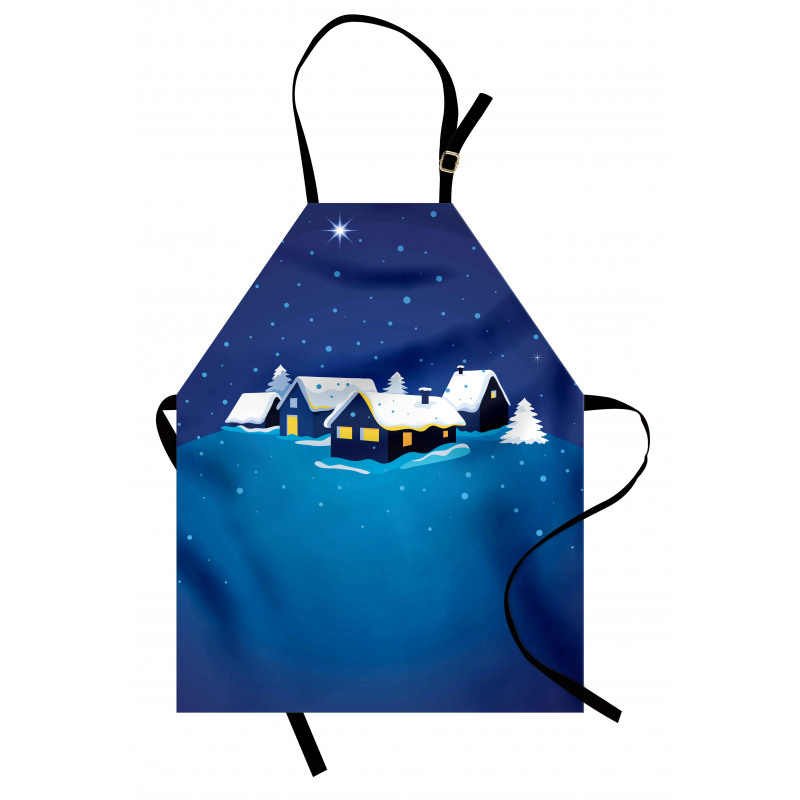 Snowy Small Town Cozy Home Apron