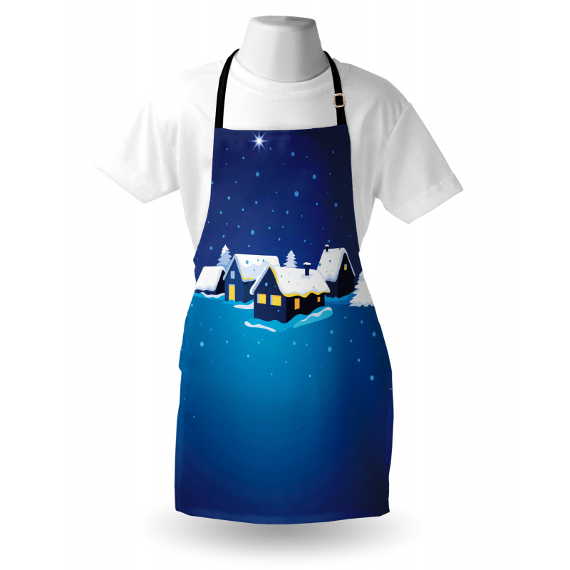 Snowy Small Town Cozy Home Apron