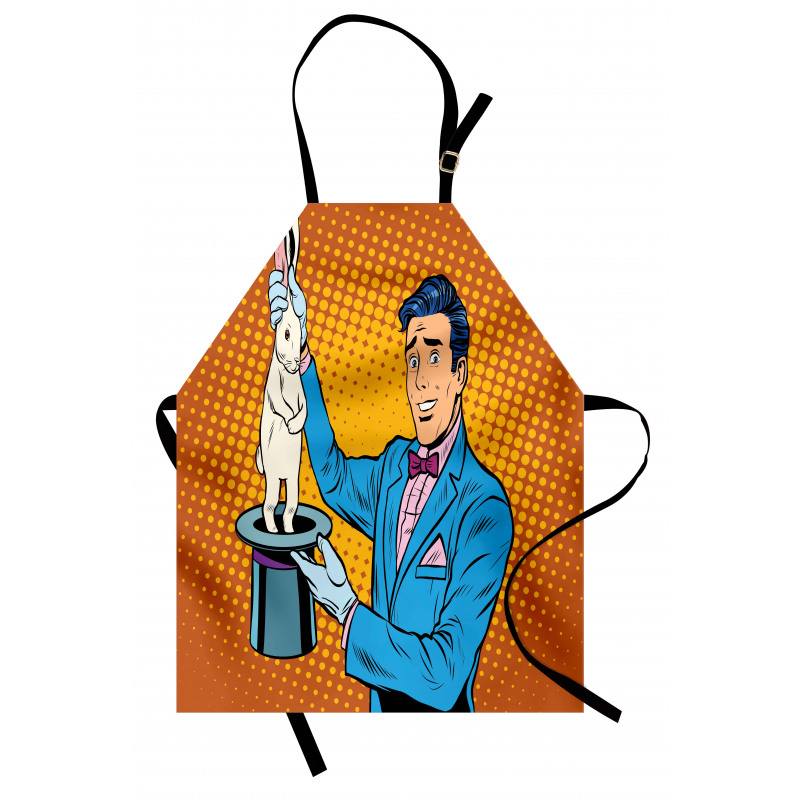 Magician Rabbit Pop Art Retro Apron