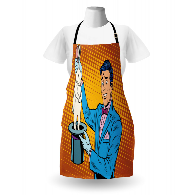 Magician Rabbit Pop Art Retro Apron