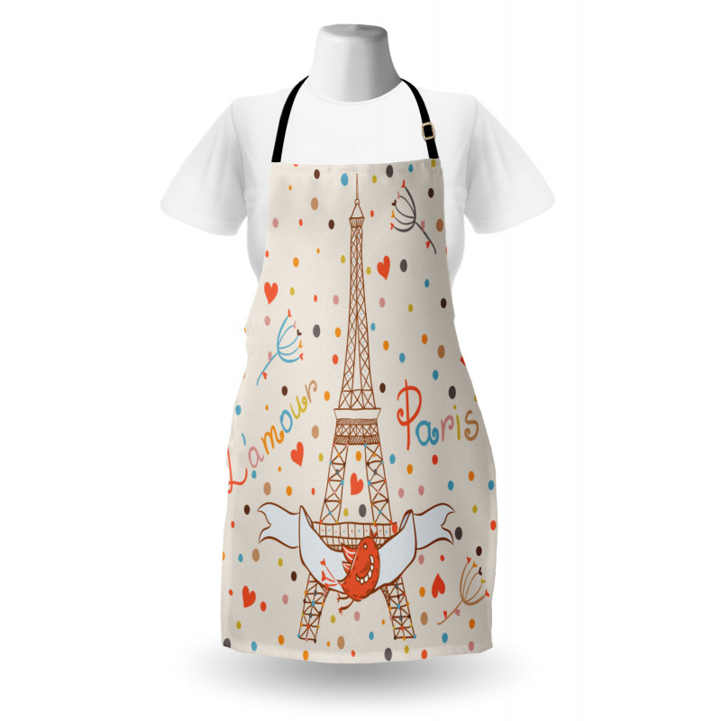 Eiffel Love Birds Apron