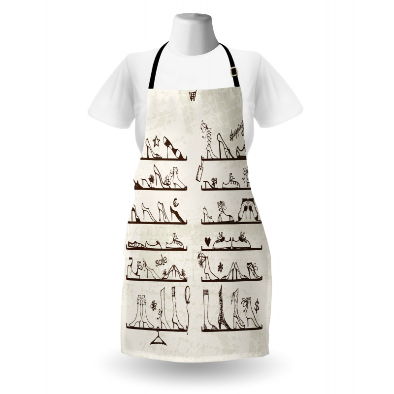 Feminine Shoes Shelves Apron