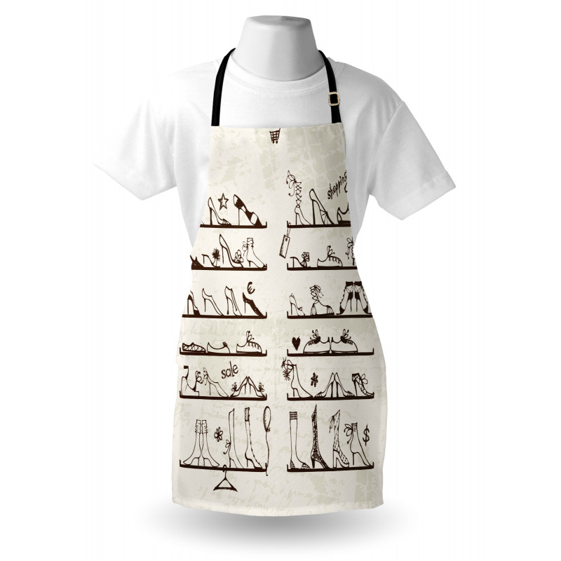 Feminine Shoes Shelves Apron