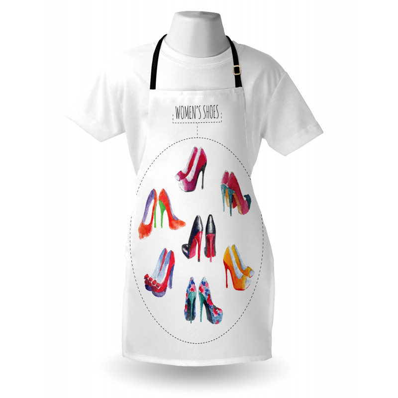 Watercolor Shoe Pairs Apron